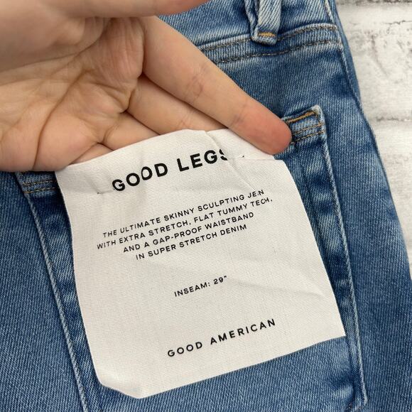 Good American Good Legs Worn Hem Blue876 Sz 2/26 NEW - Picture 9 of 12